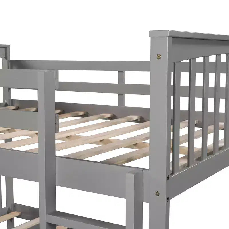 Full over Full Bunk Bed for Kids, Full Size Bunk Bed Frame with Guard Rail for Bedroom Dorm