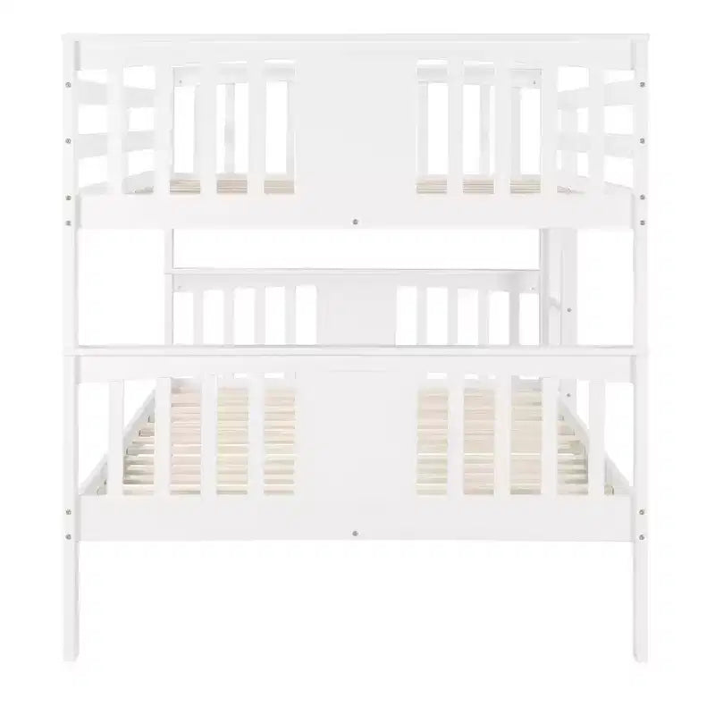 Full over Full Bunk Bed for Kids, Full Size Bunk Bed Frame with Guard Rail for Bedroom Dorm