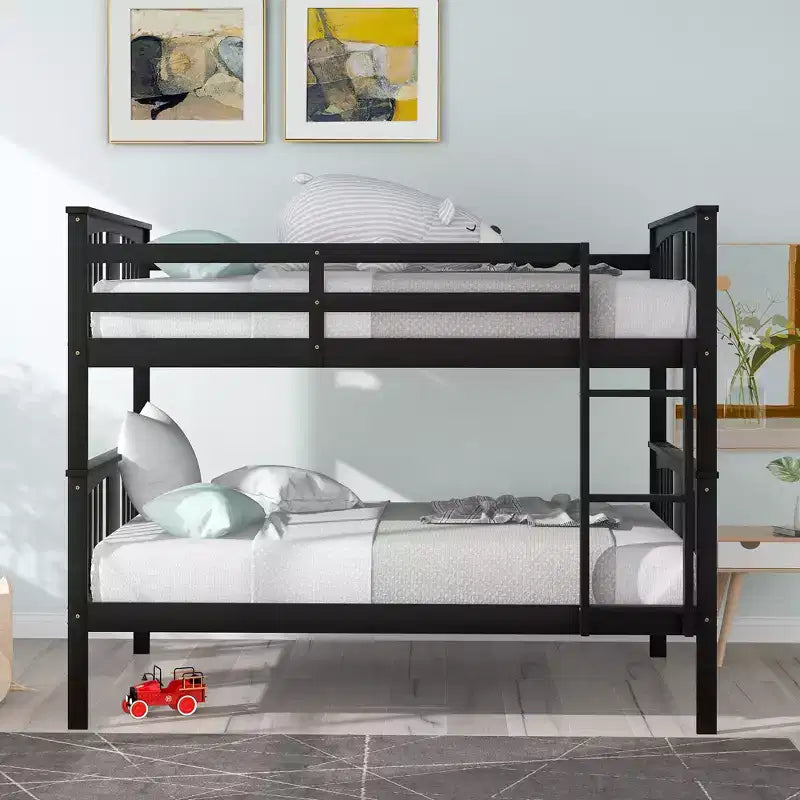Full over Full Bunk Bed for Kids, Full Size Bunk Bed Frame with Guard Rail for Bedroom Dorm