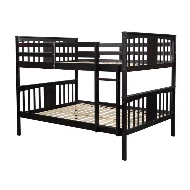 Full over Full Bunk Bed for Kids, Full Size Bunk Bed Frame with Guard Rail for Bedroom Dorm