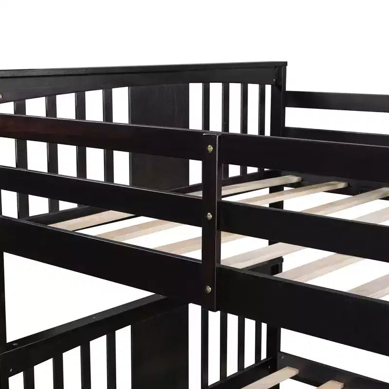 Full over Full Bunk Bed for Kids, Full Size Bunk Bed Frame with Guard Rail for Bedroom Dorm