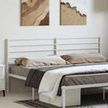 vidaXL Durable Metal Headboard for California King Size Beds, Easy Assembly, Modern Style White