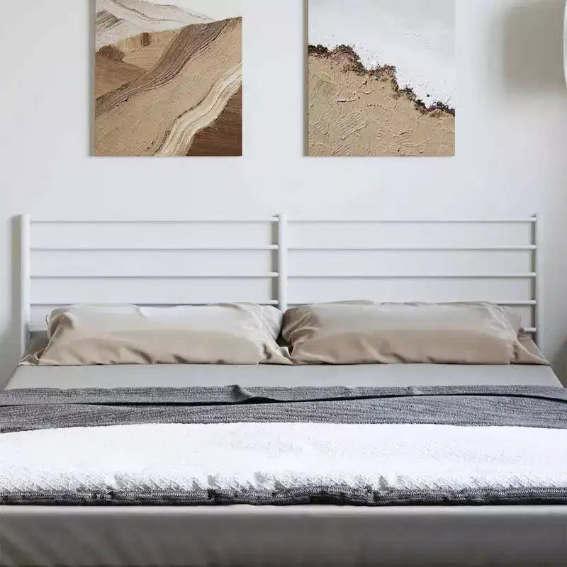 vidaXL Durable Metal Headboard for California King Size Beds, Easy Assembly, Modern Style White