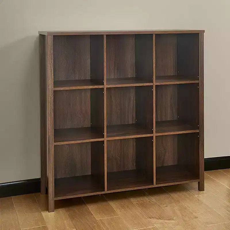 ClosetMaid Wooden Adjustable 9 Cube Organizer Bedroom Storage Cubicle Shelf Bookcase for Home Organization, Dark Chestnut
