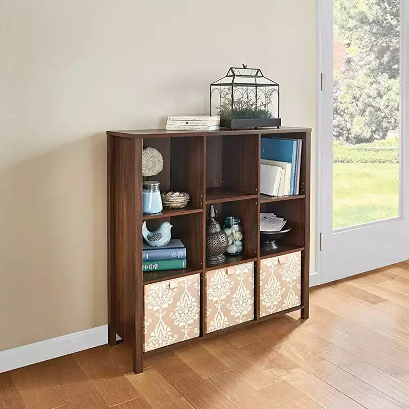 ClosetMaid Wooden Adjustable 9 Cube Organizer Bedroom Storage Cubicle Shelf Bookcase for Home Organization, Dark Chestnut