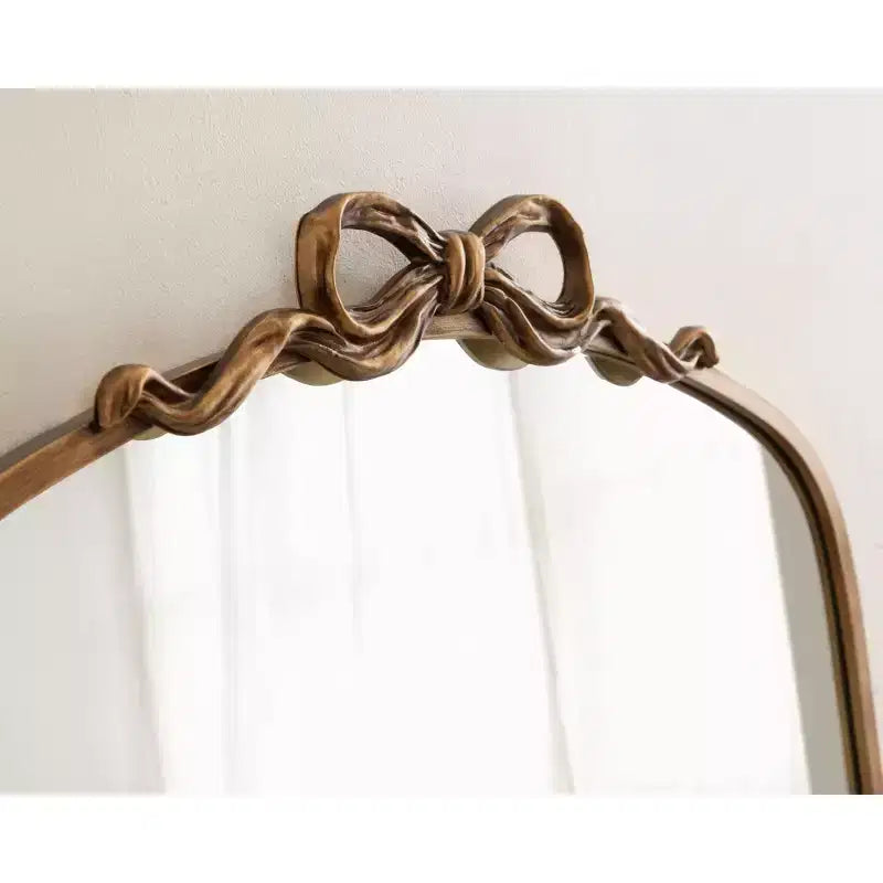 Kate and Laurel Arendahl Ribbon Arched Mirror, Gold, 28x30