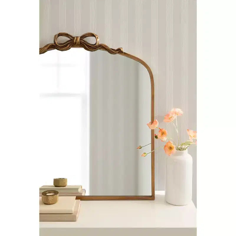 Kate and Laurel Arendahl Ribbon Arched Mirror, Gold, 28x30