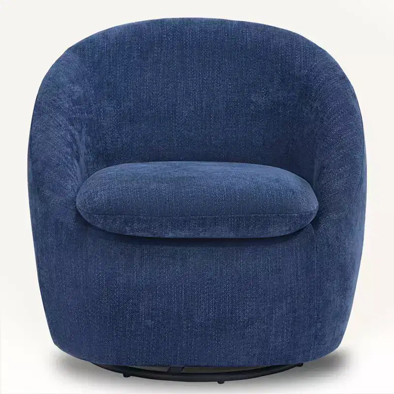 Bekrvio Swivel Accent Chair, Chenille Upholstered Barrel Chair with Thick Cushion, Modern Lounge Chair with Metal Base for Living Room Bedroom