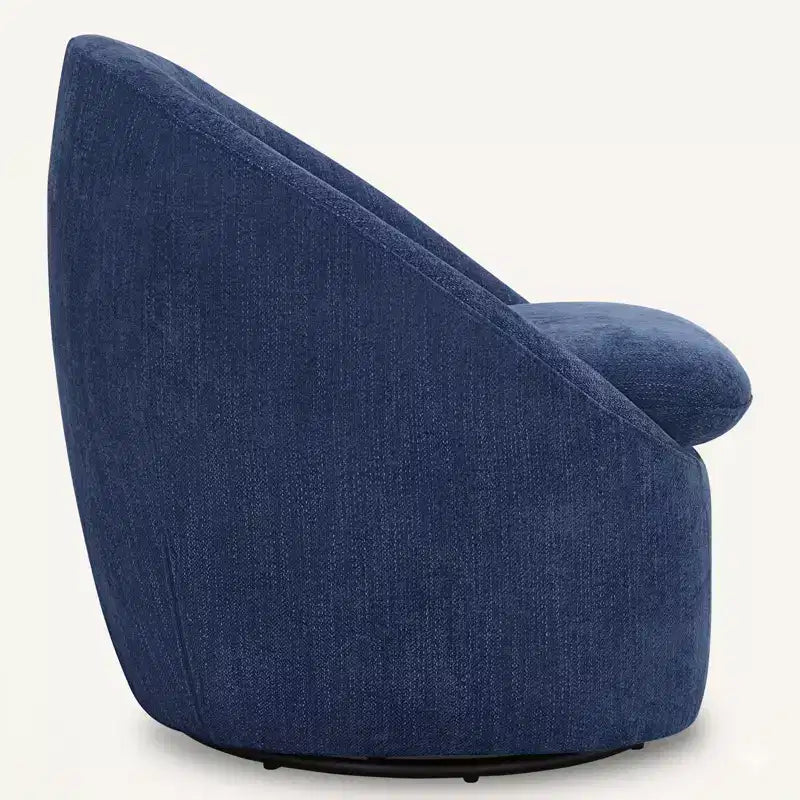 Bekrvio Swivel Accent Chair, Chenille Upholstered Barrel Chair with Thick Cushion, Modern Lounge Chair with Metal Base for Living Room Bedroom