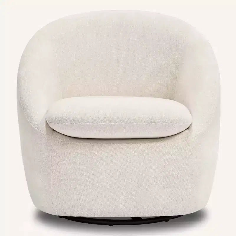 Bekrvio Swivel Accent Chair, Chenille Upholstered Barrel Chair with Thick Cushion, Modern Lounge Chair with Metal Base for Living Room Bedroom