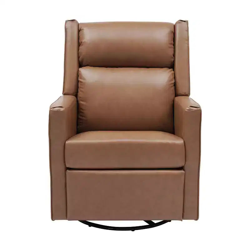 Emma and Oliver Swivel Glider Rocker Recliner with USB/USB-C Charging Ports, Manual 270 Degree Swivel Recliner