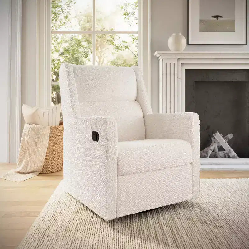 Emma and Oliver Swivel Glider Rocker Recliner with USB/USB-C Charging Ports, Manual 270 Degree Swivel Recliner