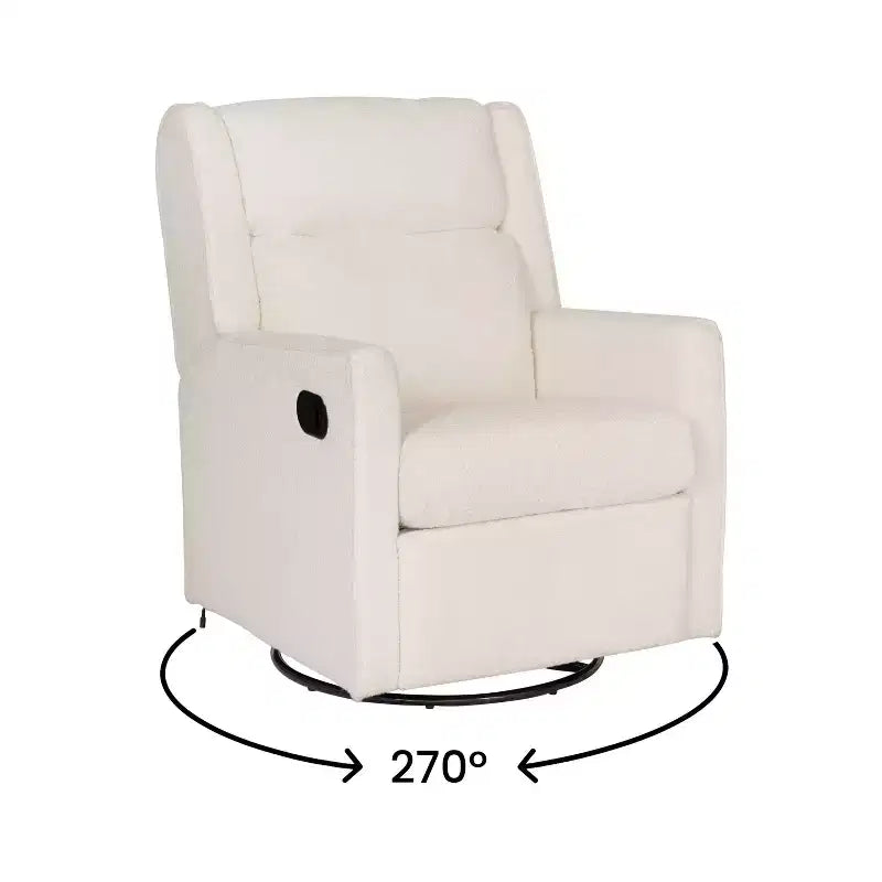 Emma and Oliver Swivel Glider Rocker Recliner with USB/USB-C Charging Ports, Manual 270 Degree Swivel Recliner