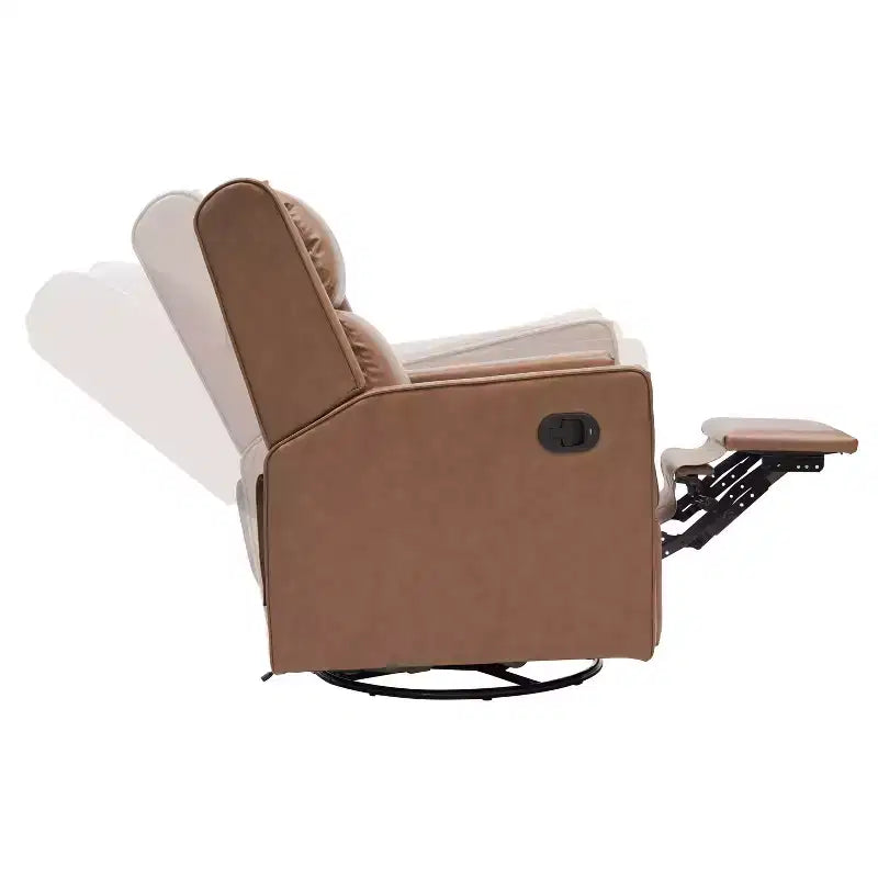 Emma and Oliver Swivel Glider Rocker Recliner with USB/USB-C Charging Ports, Manual 270 Degree Swivel Recliner