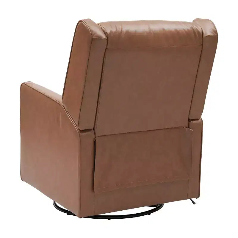 Emma and Oliver Swivel Glider Rocker Recliner with USB/USB-C Charging Ports, Manual 270 Degree Swivel Recliner