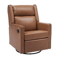 Emma and Oliver Swivel Glider Rocker Recliner with USB/USB-C Charging Ports, Manual 270 Degree Swivel Recliner