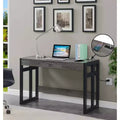 47" Monterey Desk with Charging Station Weathered Gray/Black - Breighton Home: Office Workstation with Hutch Storage
