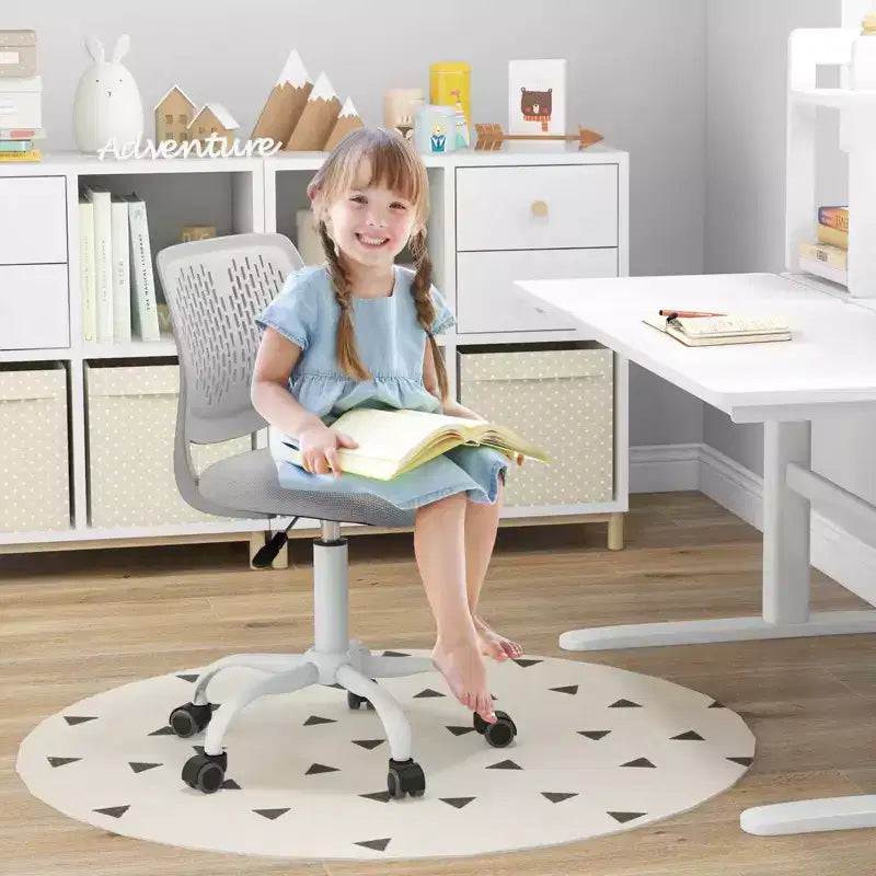 Costway Kids Desk Chair Ergonomic Swivel Children Mesh Study Height Adjustable Rose/Blue/Turquoise/Purple/Gray/Light Green