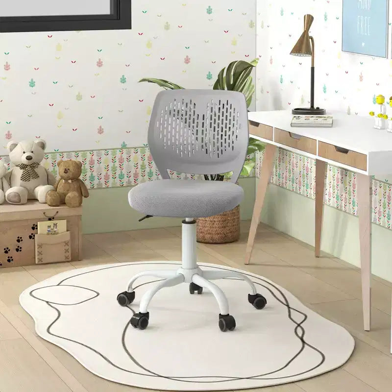 Costway Kids Desk Chair Ergonomic Swivel Children Mesh Study Height Adjustable Rose/Blue/Turquoise/Purple/Gray/Light Green