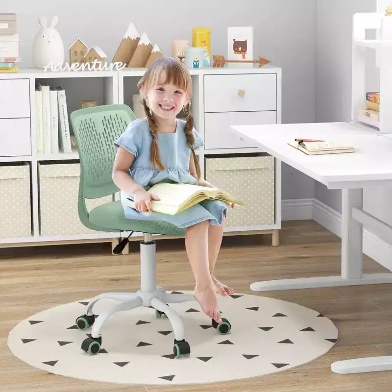 Costway Kids Desk Chair Ergonomic Swivel Children Mesh Study Height Adjustable Rose/Blue/Turquoise/Purple/Gray/Light Green