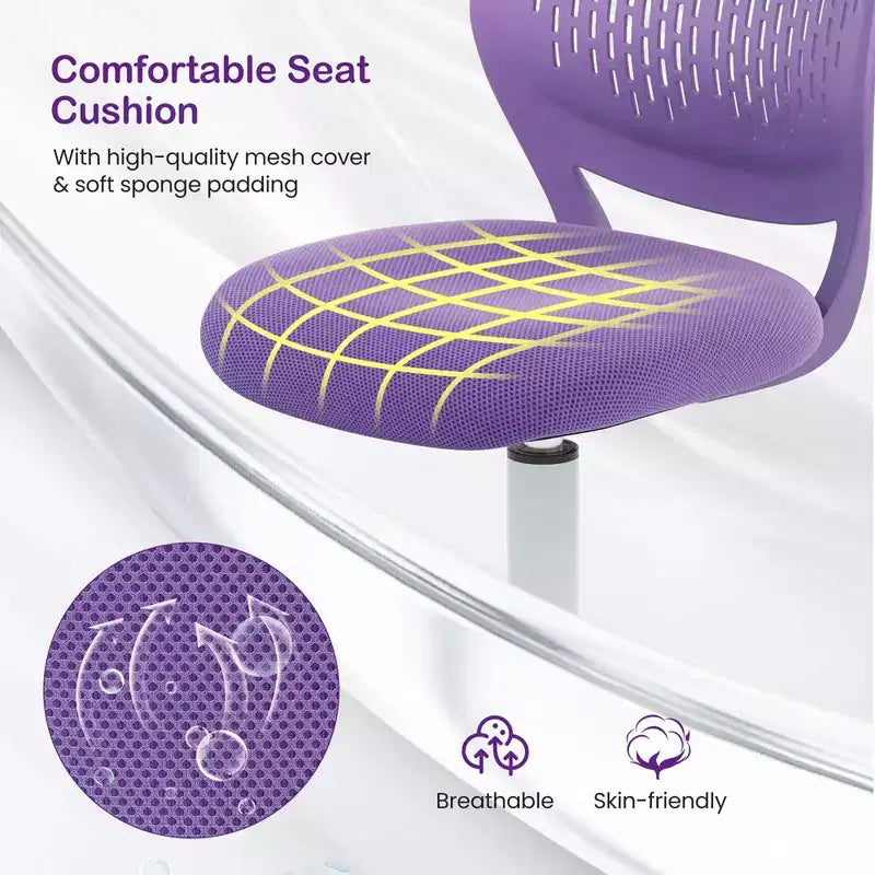Costway Kids Desk Chair Ergonomic Swivel Children Mesh Study Height Adjustable Rose/Blue/Turquoise/Purple/Gray/Light Green