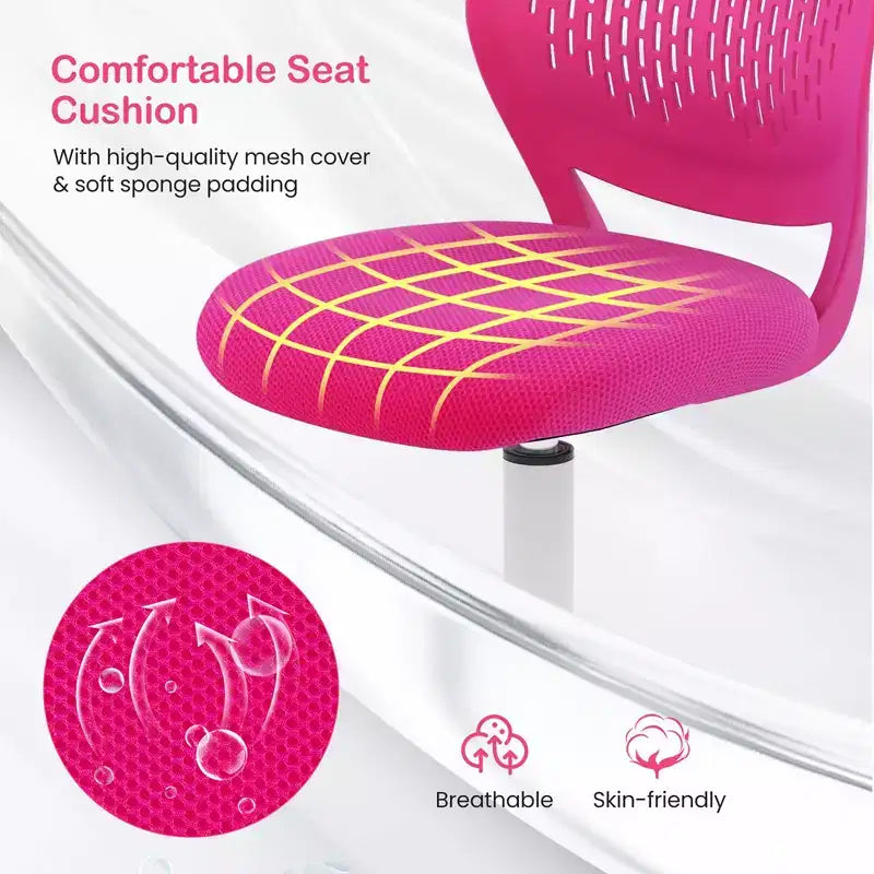 Costway Kids Desk Chair Ergonomic Swivel Children Mesh Study Height Adjustable Rose/Blue/Turquoise/Purple/Gray/Light Green