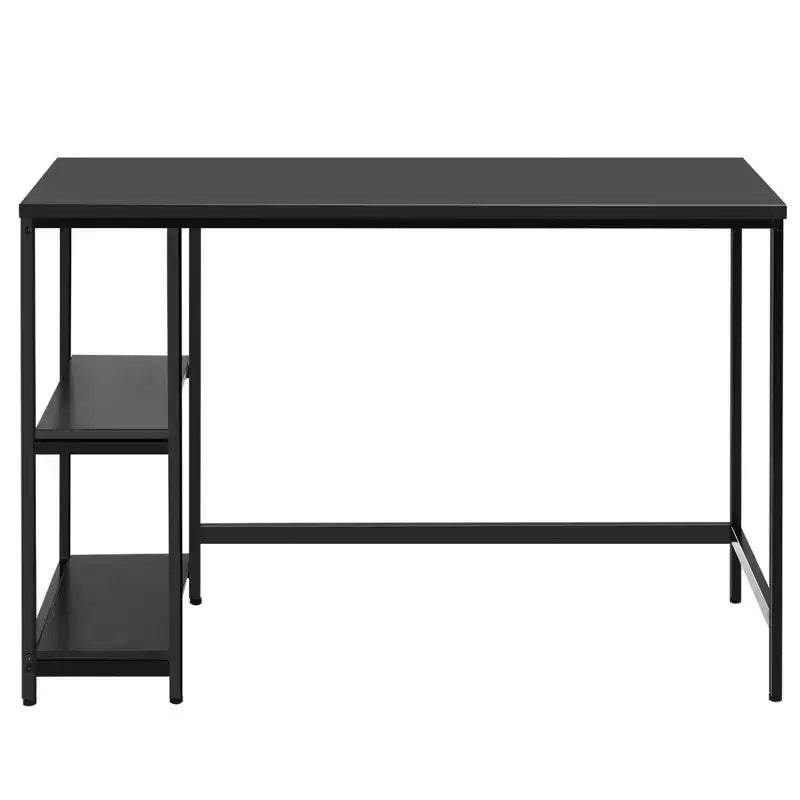 Costway 47'' Computer Desk Office Study Table Workstation Home w/ Adjustable Shelf Rustic Black/Coffee/Brown