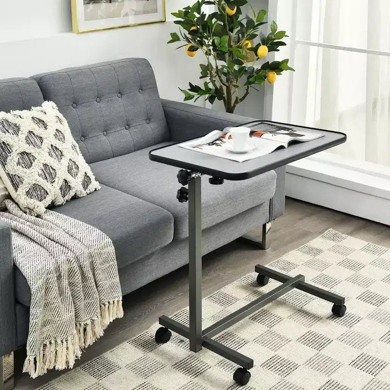Costway Overbed Rolling Table Over Bed Laptop Tray Tilting Top Gary