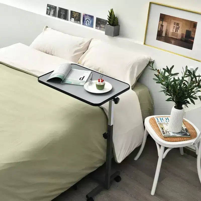 Costway Overbed Rolling Table Over Bed Laptop Tray Tilting Top Gary